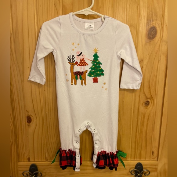Christmas Ruffle Baby Romper • 12 month - Picture 1 of 4
